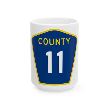 County 11 MN (Minnesota) (Road Sign) White Coffee Mug 15oz - Go Mug Yourself