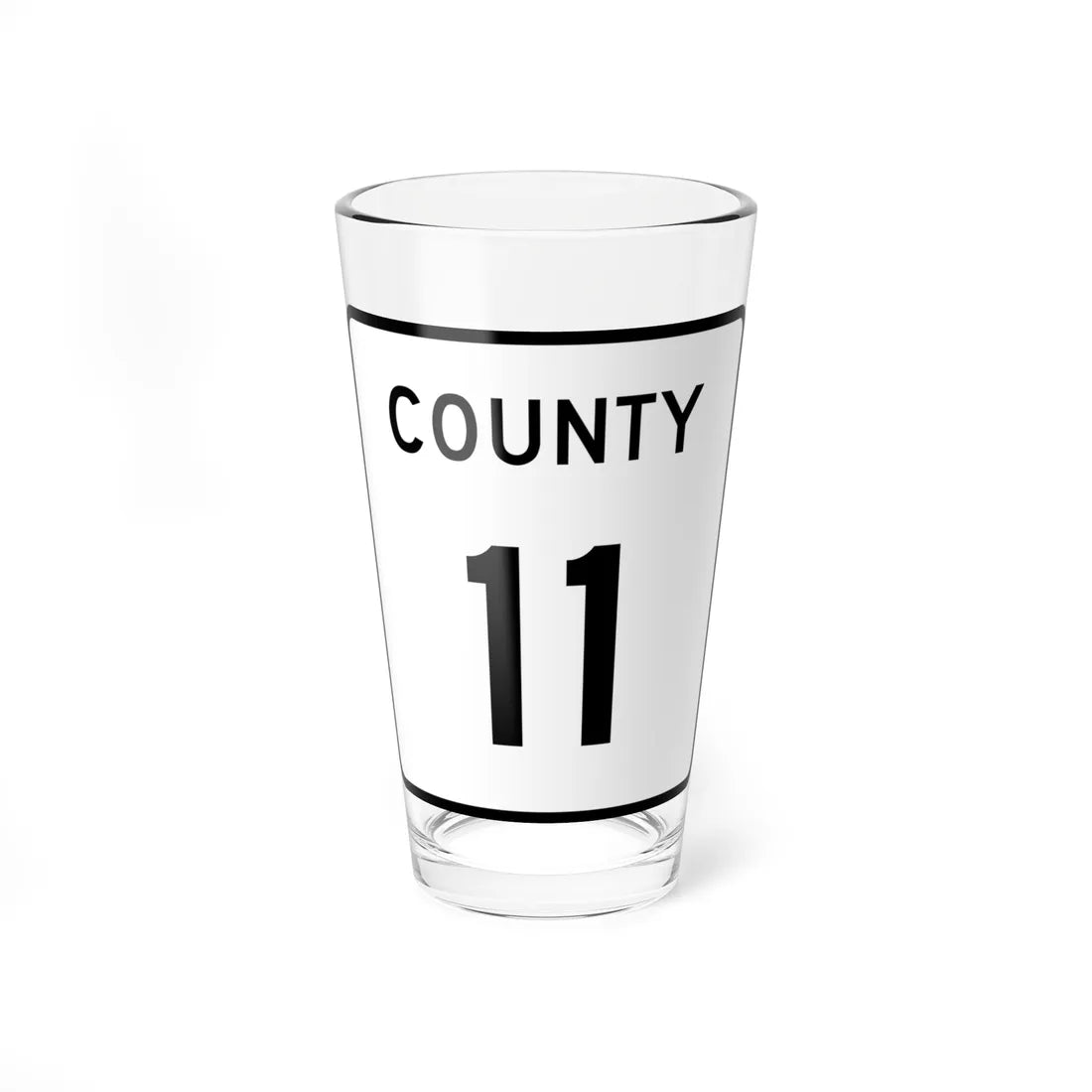 County 11 square (Minnesota) (Road Sign) Pint Glass 16oz 16oz - Go Mug Yourself