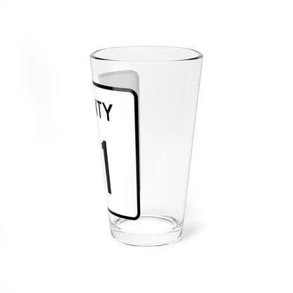 County 111 square (Minnesota) (Road Sign) Pint Glass 16oz - Go Mug Yourself