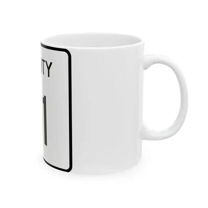 County 111 square (Minnesota) (Road Sign) White Coffee Mug - Go Mug Yourself