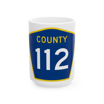 County 112 MN (Minnesota) (Road Sign) White Coffee Mug 15oz - Go Mug Yourself