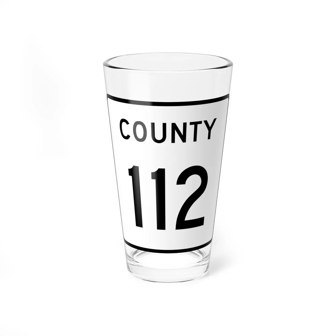County 112 square (Minnesota) (Road Sign) Pint Glass 16oz 16oz - Go Mug Yourself