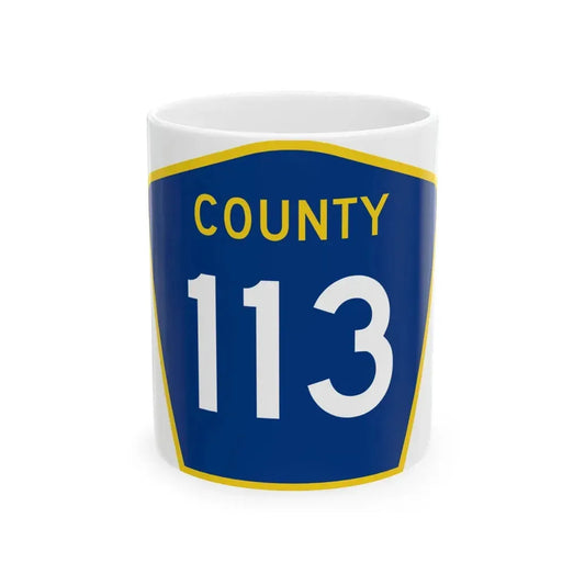 County 113 MN (Minnesota) (Road Sign) White Coffee Mug 11oz - Go Mug Yourself