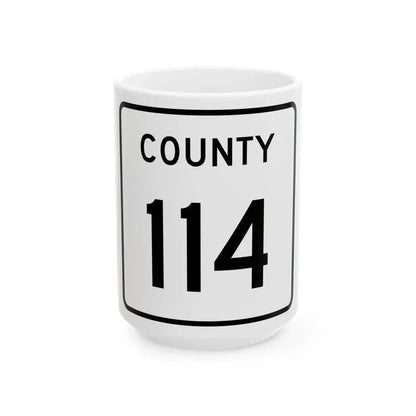 County 114 square (Minnesota) (Road Sign) White Coffee Mug 15oz - Go Mug Yourself