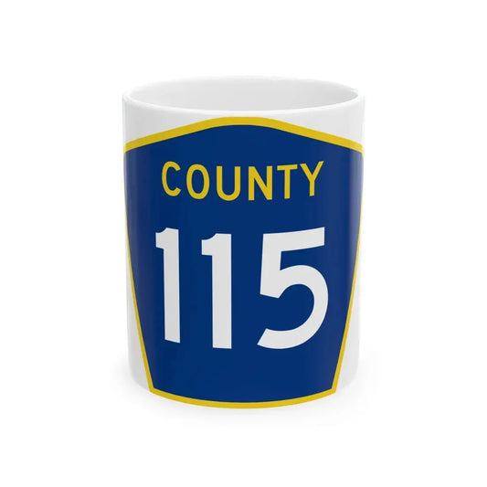 County 115 MN (Minnesota) (Road Sign) White Coffee Mug 11oz - Go Mug Yourself