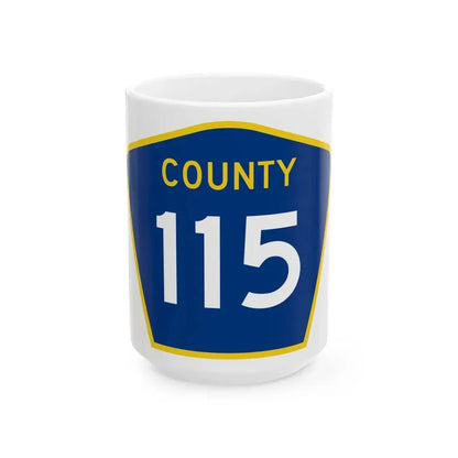 County 115 MN (Minnesota) (Road Sign) White Coffee Mug 15oz - Go Mug Yourself