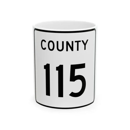 County 115 square (Minnesota) (Road Sign) White Coffee Mug 11oz - Go Mug Yourself