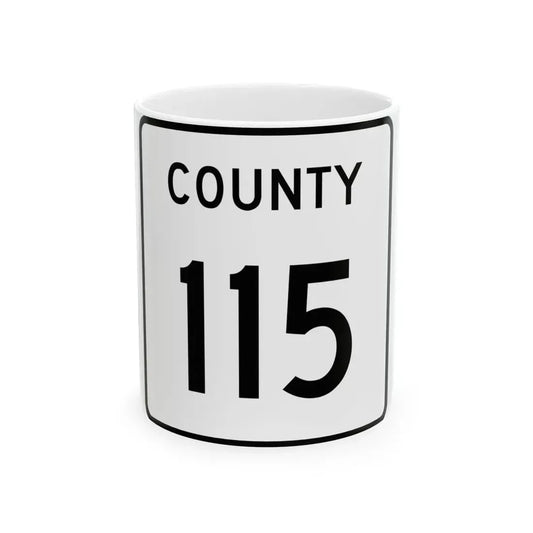 County 115 square (Minnesota) (Road Sign) White Coffee Mug 11oz - Go Mug Yourself