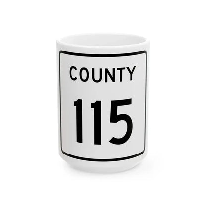 County 115 square (Minnesota) (Road Sign) White Coffee Mug 15oz - Go Mug Yourself