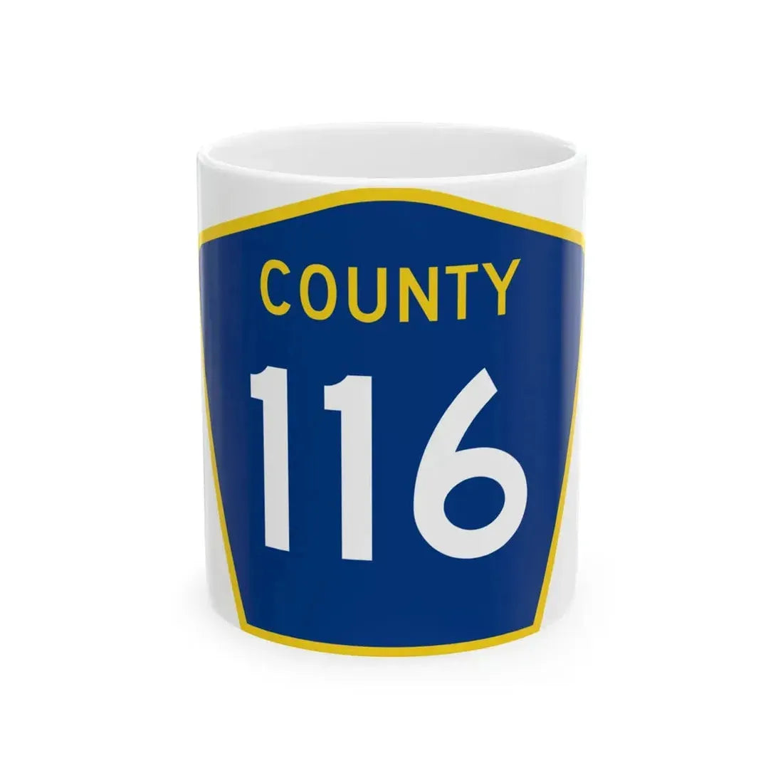 County 116 MN (Minnesota) (Road Sign) White Coffee Mug 11oz - Go Mug Yourself