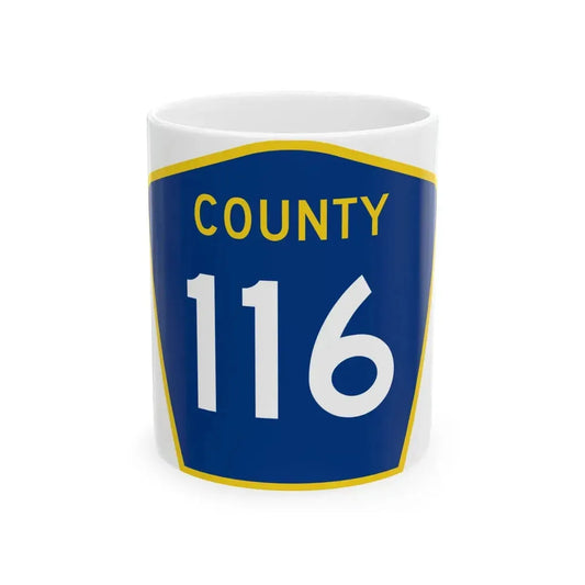 County 116 MN (Minnesota) (Road Sign) White Coffee Mug 11oz - Go Mug Yourself
