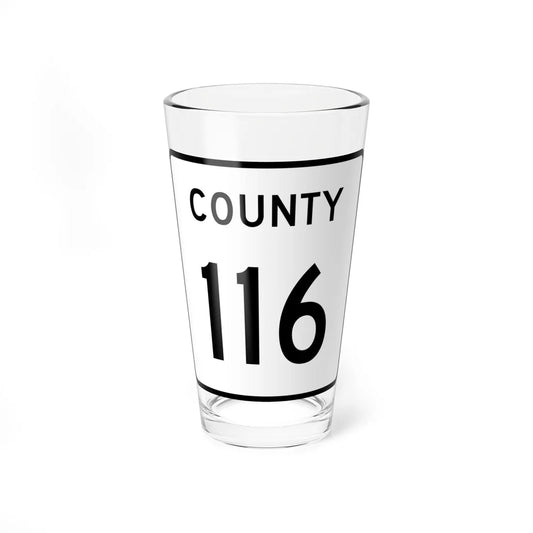 County 116 square (Minnesota) (Road Sign) Pint Glass 16oz 16oz - Go Mug Yourself
