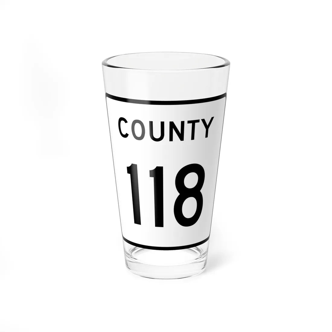 County 118 square (Minnesota) (Road Sign) Pint Glass 16oz 16oz - Go Mug Yourself