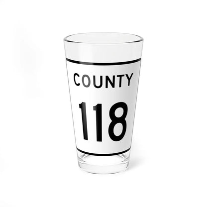 County 118 square (Minnesota) (Road Sign) Pint Glass 16oz 16oz - Go Mug Yourself
