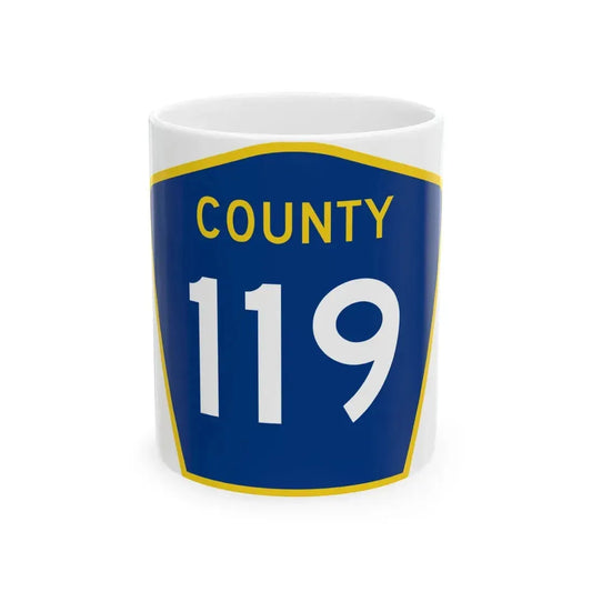 County 119 MN (Minnesota) (Road Sign) White Coffee Mug 11oz - Go Mug Yourself