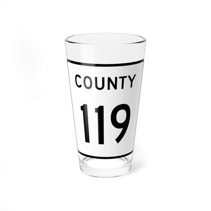 County 119 square (Minnesota) (Road Sign) Pint Glass 16oz 16oz - Go Mug Yourself