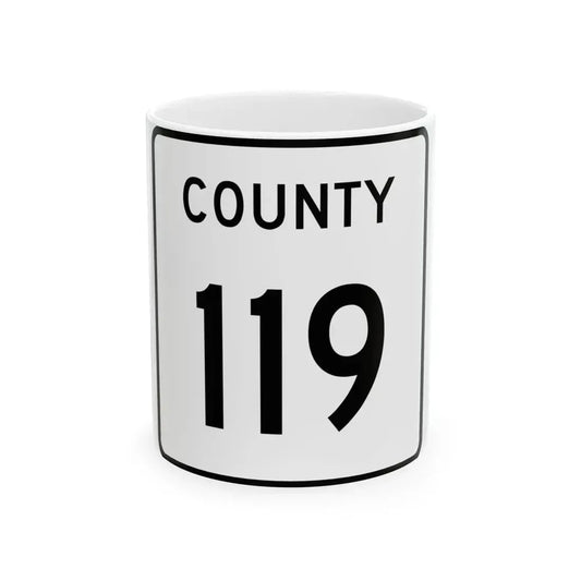 County 119 square (Minnesota) (Road Sign) White Coffee Mug 11oz - Go Mug Yourself