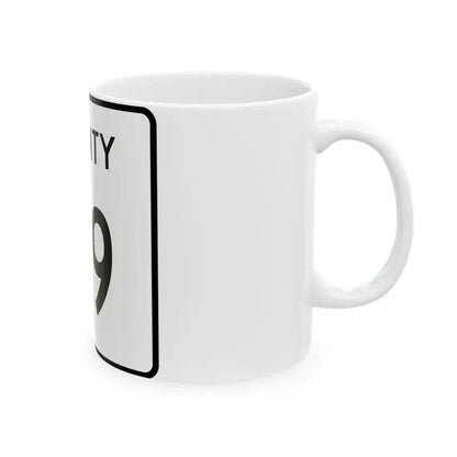 County 119 square (Minnesota) (Road Sign) White Coffee Mug - Go Mug Yourself
