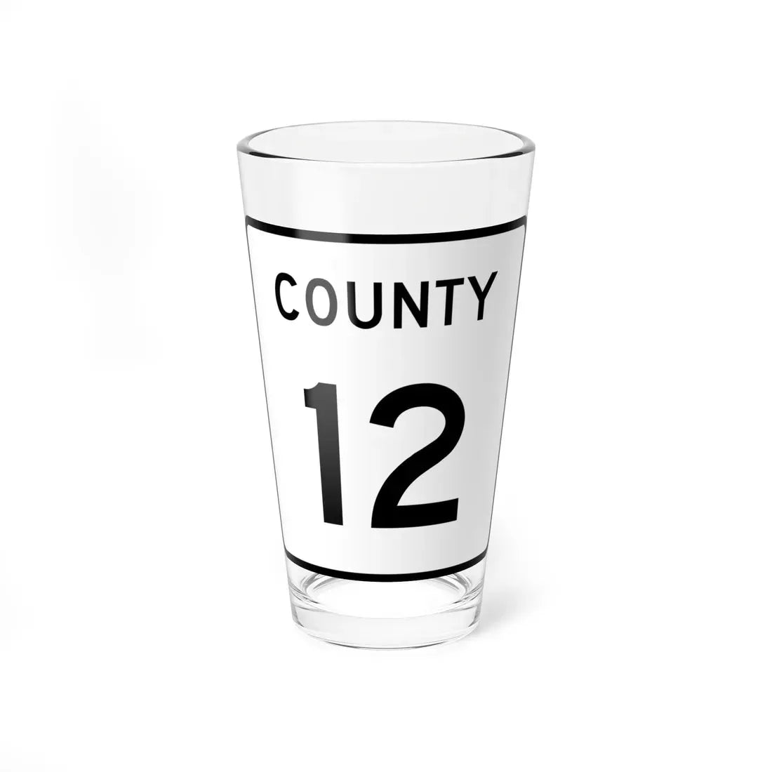 County 12 square (Minnesota) (Road Sign) Pint Glass 16oz 16oz - Go Mug Yourself