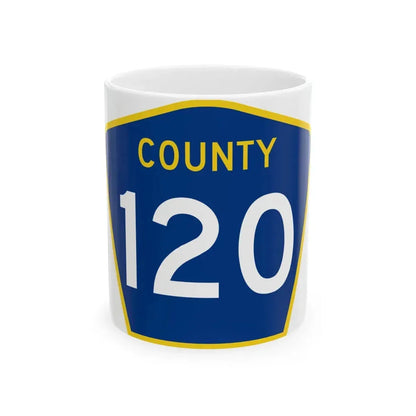 County 120 MN (Minnesota) (Road Sign) White Coffee Mug 11oz - Go Mug Yourself