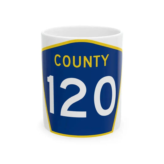 County 120 MN (Minnesota) (Road Sign) White Coffee Mug 11oz - Go Mug Yourself