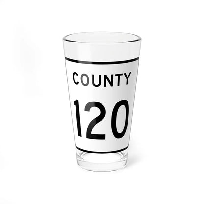 County 120 square (Minnesota) (Road Sign) Pint Glass 16oz 16oz - Go Mug Yourself