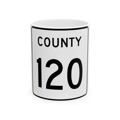 County 120 square (Minnesota) (Road Sign) White Coffee Mug 11oz - Go Mug Yourself