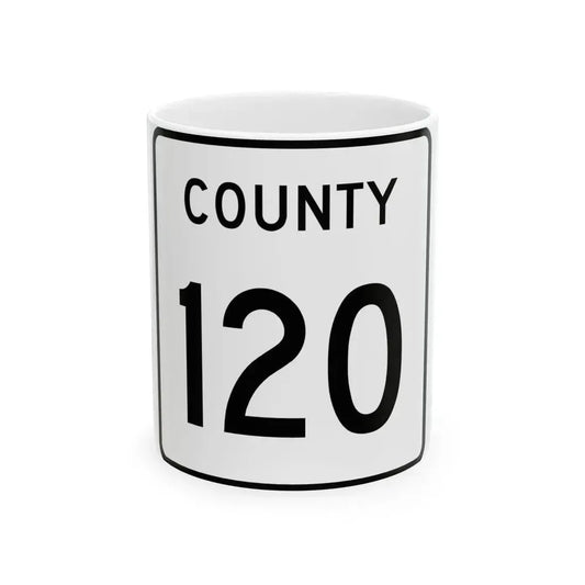 County 120 square (Minnesota) (Road Sign) White Coffee Mug 11oz - Go Mug Yourself