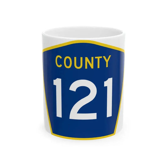 County 121 MN (Minnesota) (Road Sign) White Coffee Mug 11oz - Go Mug Yourself