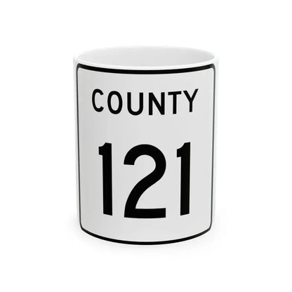 County 121 square (Minnesota) (Road Sign) White Coffee Mug 11oz - Go Mug Yourself