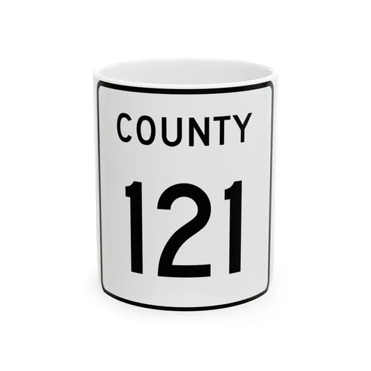 County 121 square (Minnesota) (Road Sign) White Coffee Mug 11oz - Go Mug Yourself