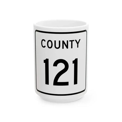 County 121 square (Minnesota) (Road Sign) White Coffee Mug 15oz - Go Mug Yourself