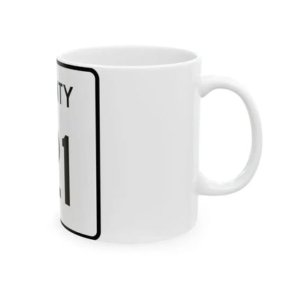 County 121 square (Minnesota) (Road Sign) White Coffee Mug - Go Mug Yourself