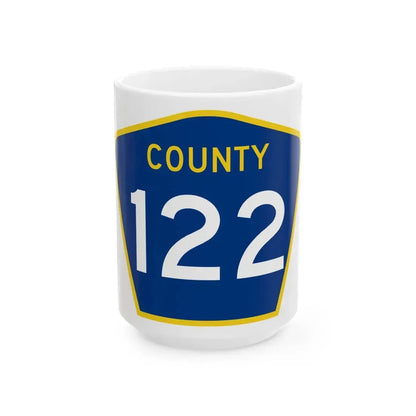 County 122 MN (Minnesota) (Road Sign) White Coffee Mug 15oz - Go Mug Yourself
