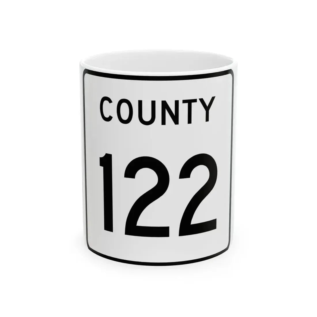 County 122 square (Minnesota) (Road Sign) White Coffee Mug 11oz - Go Mug Yourself
