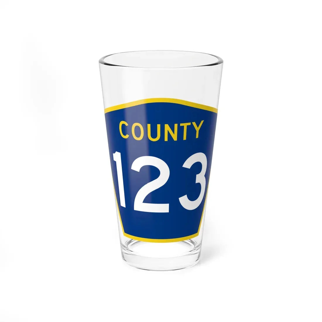 County 123 MN (Minnesota) (Road Sign) Pint Glass 16oz 16oz - Go Mug Yourself