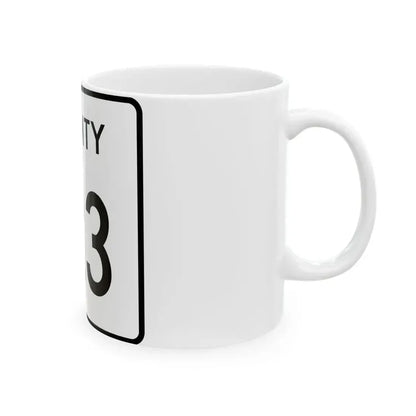 County 123 square (Minnesota) (Road Sign) White Coffee Mug - Go Mug Yourself
