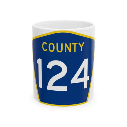 County 124 MN (Minnesota) (Road Sign) White Coffee Mug 11oz - Go Mug Yourself