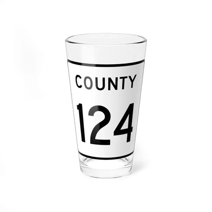 County 124 square (Minnesota) (Road Sign) Pint Glass 16oz 16oz - Go Mug Yourself