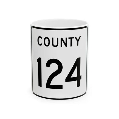 County 124 square (Minnesota) (Road Sign) White Coffee Mug 11oz - Go Mug Yourself