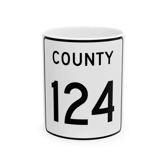 County 124 square (Minnesota) (Road Sign) White Coffee Mug 11oz - Go Mug Yourself