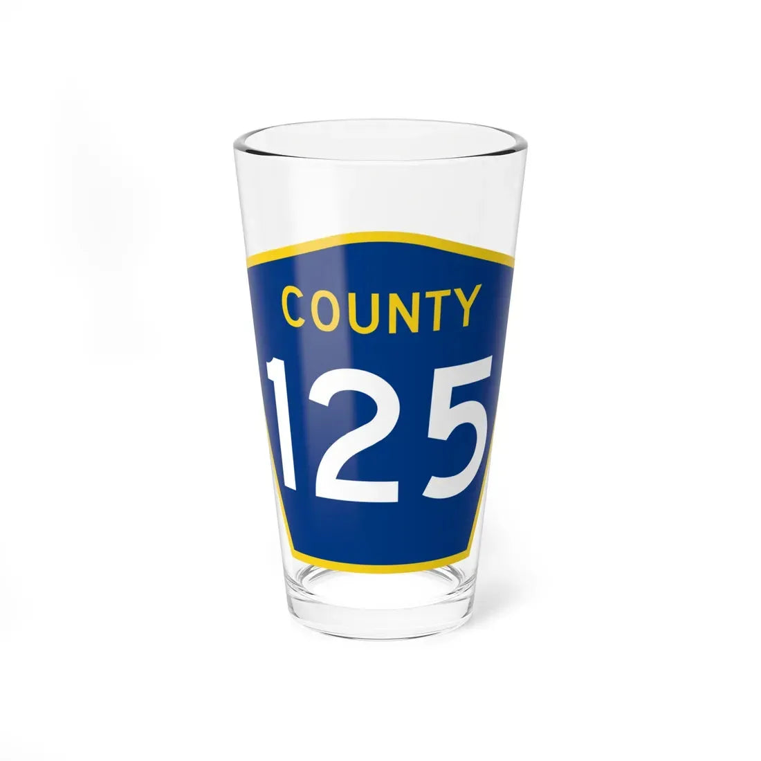 County 125 MN (Minnesota) (Road Sign) Pint Glass 16oz 16oz - Go Mug Yourself