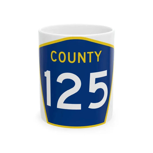 County 125 MN (Minnesota) (Road Sign) White Coffee Mug 11oz - Go Mug Yourself