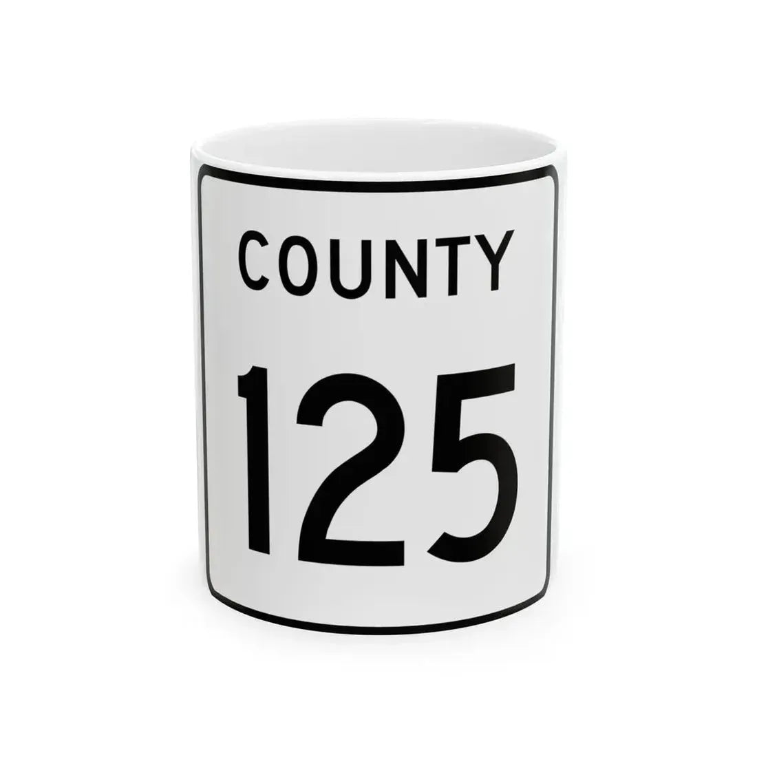 County 125 square (Minnesota) (Road Sign) White Coffee Mug 11oz - Go Mug Yourself