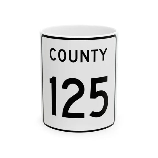 County 125 square (Minnesota) (Road Sign) White Coffee Mug 11oz - Go Mug Yourself