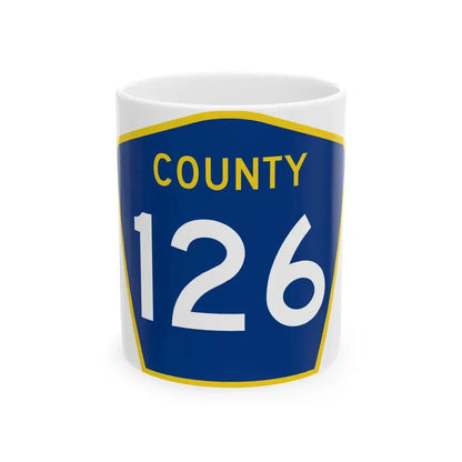 County 126 MN (Minnesota) (Road Sign) White Coffee Mug 11oz - Go Mug Yourself
