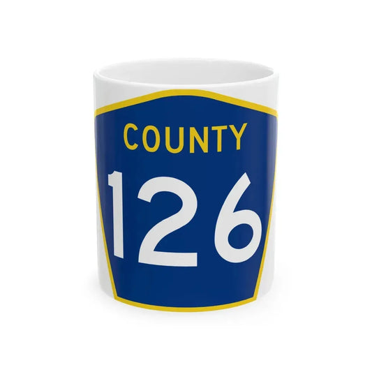 County 126 MN (Minnesota) (Road Sign) White Coffee Mug 11oz - Go Mug Yourself