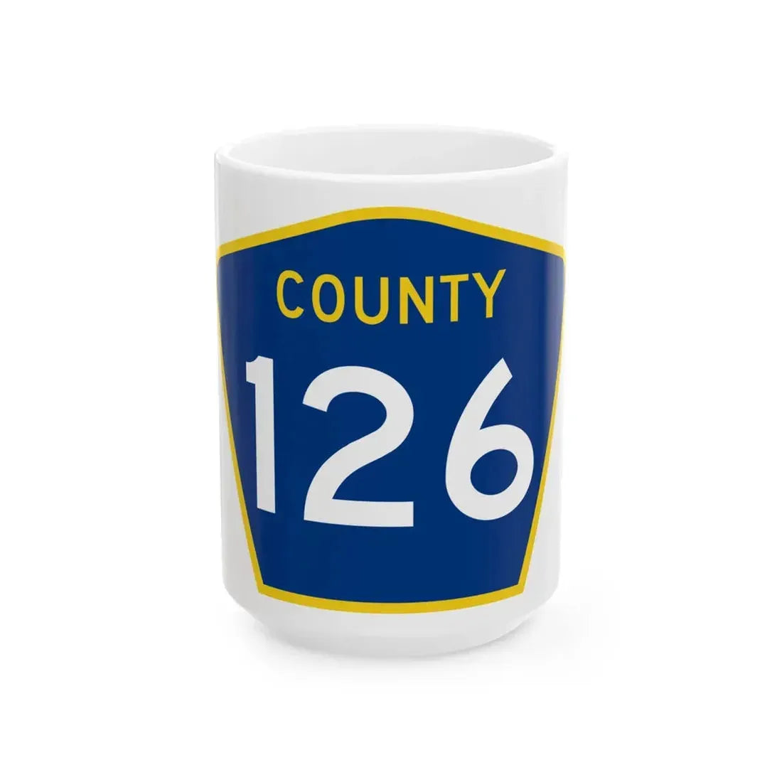 County 126 MN (Minnesota) (Road Sign) White Coffee Mug 15oz - Go Mug Yourself