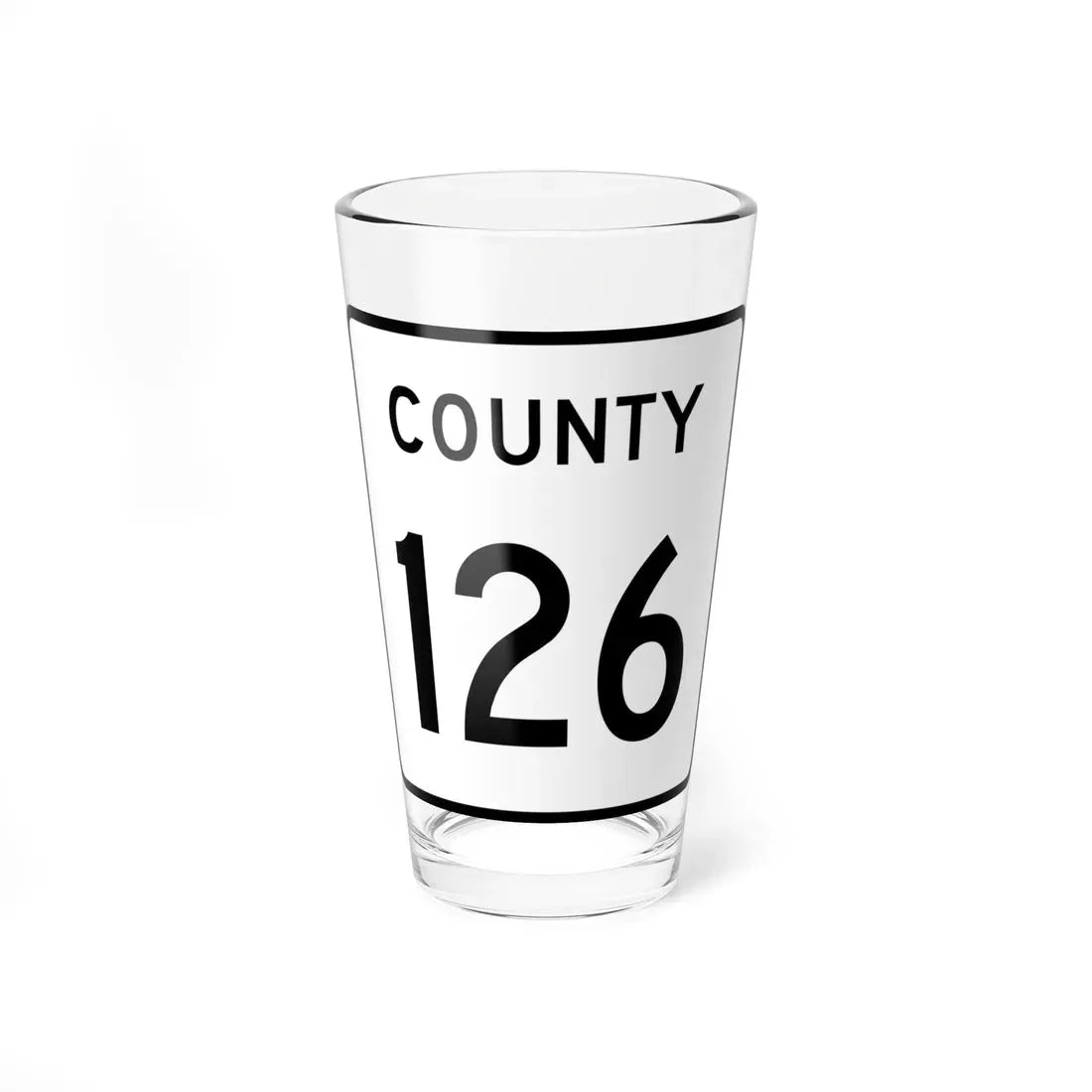 County 126 square (Minnesota) (Road Sign) Pint Glass 16oz 16oz - Go Mug Yourself