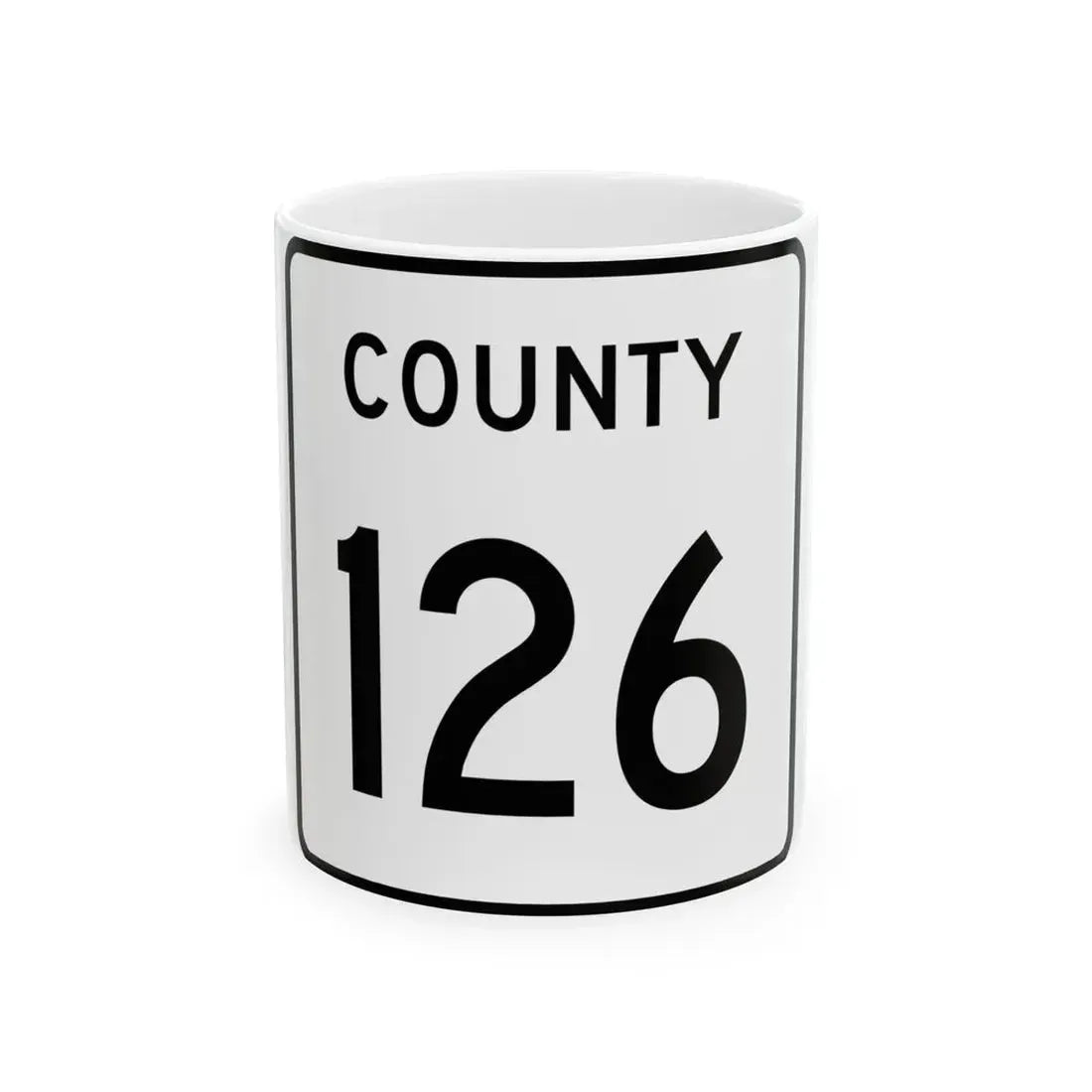 County 126 square (Minnesota) (Road Sign) White Coffee Mug 11oz - Go Mug Yourself